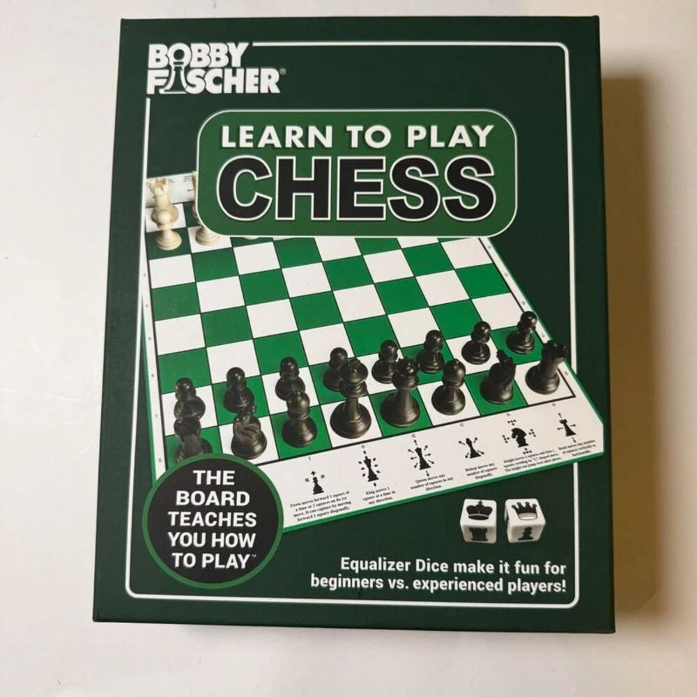 Bobby Fischer Learn to Play Chess Set - Complete Beginner Game with Dice